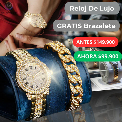 Luxora Reloj de lujo + Brazalete de Diamantes