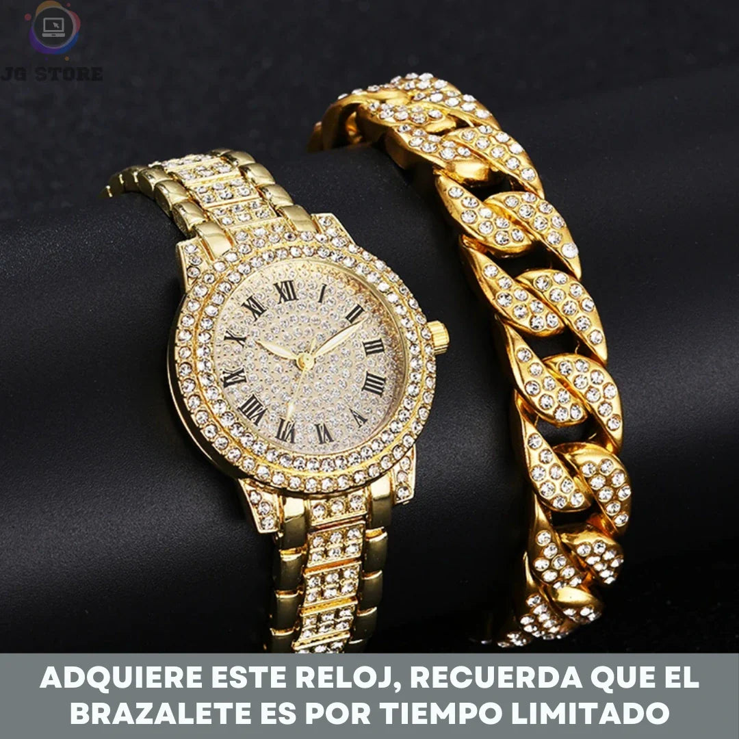 Luxora Reloj de lujo + Brazalete de Diamantes