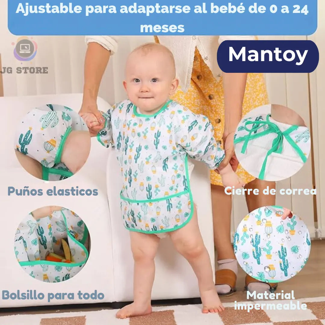 Mantoy® Kit x3 Babero Impermeable Con Mangas