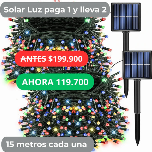 SolarLuz™ Luces Solares Navidad 15 Metros Paga 1 y lleva 2