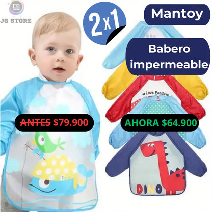 Mantoy® Babero Impermeable Con Mangas 2x1