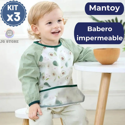 Mantoy® Kit x3 Babero Impermeable Con Mangas